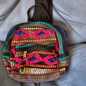 Hand woven mini backpack